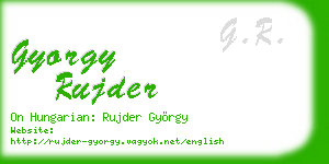 gyorgy rujder business card